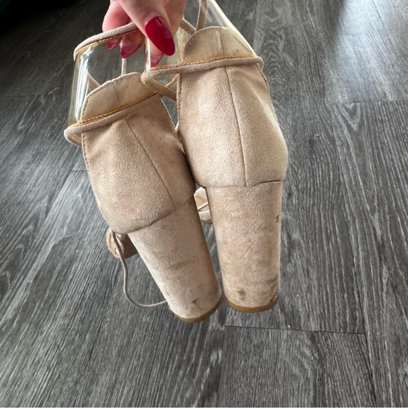 Billini Nude Clear Strap Tie Heels - Picture 7 of 8
